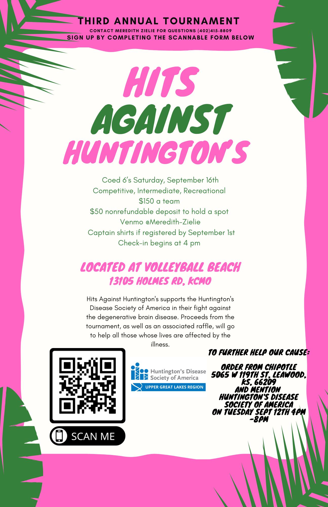 Hits Against Huntington’s – Saturday, September 16, 2023